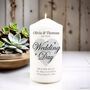 Personalised Wedding Day Pillar Candle, thumbnail 2 of 4