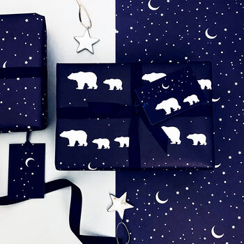 Polar Bears Mixed Christmas Wrapping Paper Set, 4 of 4