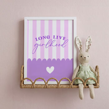 Purple Long Live Girlhood Nursery Print, 3 of 8