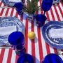 Red And White Striped Tablecloth Riviera Range, thumbnail 2 of 4