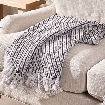 Beaumont Throw Blanket With Tassels, 3 of 6