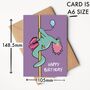 Pole Dancing Dinosaur A6 Birthday Card, thumbnail 2 of 2