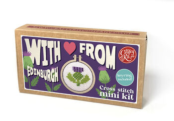 With Love From Edinburgh Thistle Mini Matchbox Cross Stitch Kit, 3 of 5