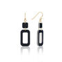 Black And Pearlescent White Rectangle Earrings, thumbnail 1 of 7