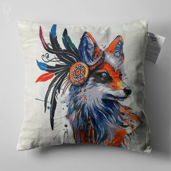 Watercolour Cushion Cover With Fox Designed Aquarelle, 6 of 7