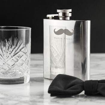 Personalised Moustache Hip Flask, 6 of 8