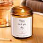 Happy You And Me Day Anniversary Scented Candle Gift For Him And Her, thumbnail 1 of 7