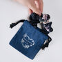 Silk Scrunchie Fleur Japonaise Midnight Blue, thumbnail 6 of 8