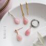 Pink Opal Hoop Earrings, thumbnail 5 of 12