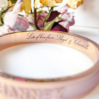 Rose Gold Personalised Bracelet Names Dates Initials, 4 of 8