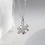 Sterling Silver And Ruby Jigsaw Puzzle Necklace, thumbnail 2 of 5