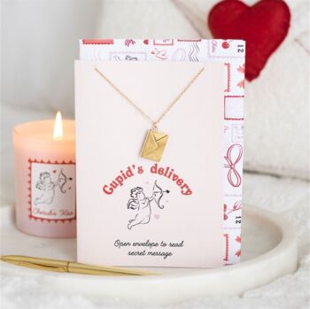 Valentines Love Letter Necklace Gift Card, 2 of 5