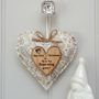 Our First Christmas Couple Oak Fabric Heart Decoration, thumbnail 1 of 8