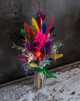 Dried Flower Mini Milk Bottle In Neon Colours, 4 of 5