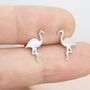 Sterling Silver Flamingo Stud Earrings, thumbnail 4 of 12