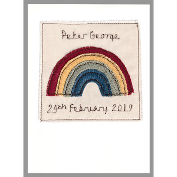 Personalised Rainbow New Baby Boy / 1st Birthday Card, 2 of 12