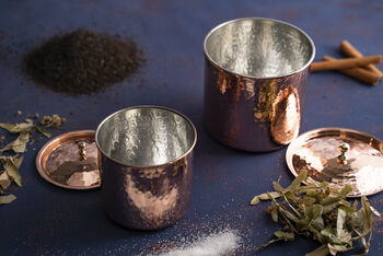 Set Of Four Handmade Copper Storage Canisters – Lidded, Tin Lined Inside, 5 of 7