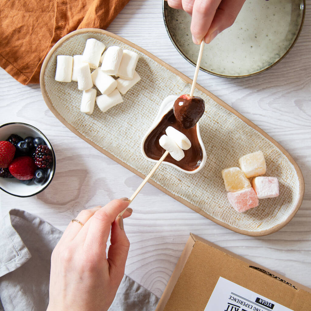Vegan Night In Chocolate Fondue Dipping Set By Quirky Chocolate