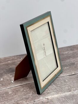 Natalini Cyan And One Gold Stripe Photo Frame, 3 of 4