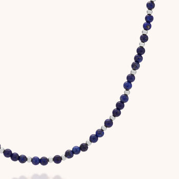 Jewel Bead Lapis Necklace In Sterling Silver, 4 of 7