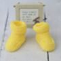 Hand Knitted Baby Booties Yellow, thumbnail 4 of 4