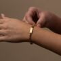 Engraved Gold Figaro Bracelet Womens, thumbnail 1 of 9