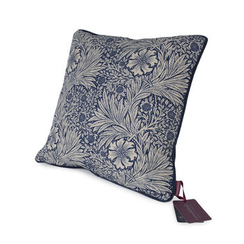 William Morris Marigold Indigo Wool Filled Cushion, 2 of 8