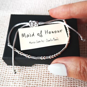 Maid Of Honour Morse Code Bracelet, 2 of 5