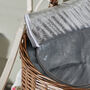 Round Grey Picnic Basket With Chiller Compartment, thumbnail 6 of 7