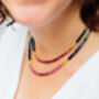 Rainbow Sapphire, Ruby And Emerald Beaded Necklace, thumbnail 2 of 4