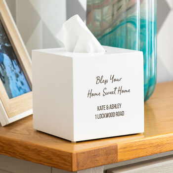 Personalised Tissue Box Cover Bless Your Home Sweet Home Gift, 5 of 5