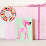 Pink Poodle Dog Mini Greetings Card, thumbnail 4 of 5