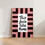 This Feels Like Home Striped Hand Painted Wall Print, thumbnail 1 of 7