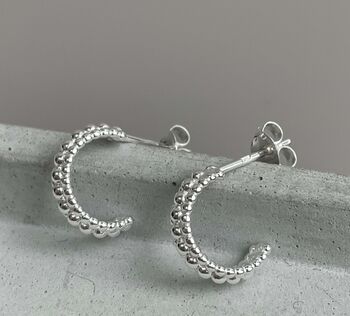 Sterling Silver Bobble Hoops, 6 of 6