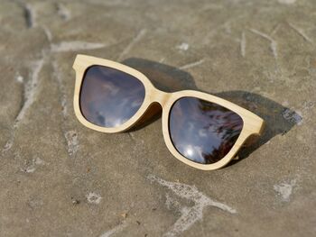 Orleans Natural Bamboo Sunglasses With Amber Lens, 8 of 9
