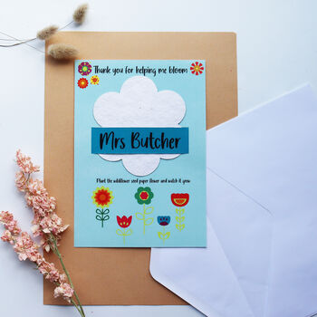 Plant A Flower Seed Paper Teacher Card, 6 of 11