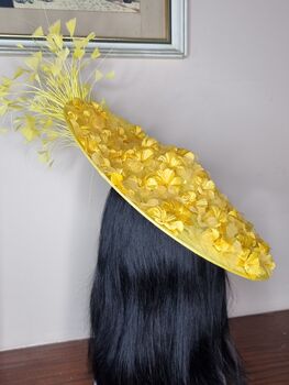 Yellow Large Disc Headpiece With Petals And Flowers, 4 of 4