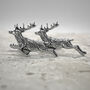 Leaping Stag Cufflinks Antiqued Pewter, thumbnail 1 of 2