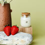 British Strawberry And Wine Scented Yoghurt Pot Candle, thumbnail 1 of 5