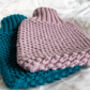 Hand Knit Hot Water Bottle In Rose Pink, thumbnail 3 of 4