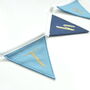 Personalised Navy And Gold Felt Bunting, thumbnail 3 of 7