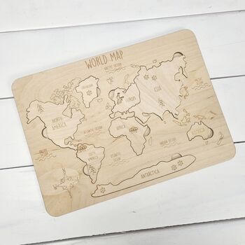 Children's Wooden World Map Puzzle, 3 of 6