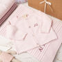 Baby Girl Pink Sparkle Cardigan And Blanket Gift Set, thumbnail 1 of 9