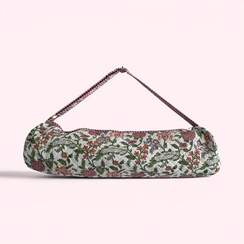 Yoga Mat Bag | White Garden Floral Print, 5 of 7
