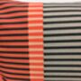 Combed Stripe Cushion, Coral, Peach + Grey, thumbnail 3 of 5