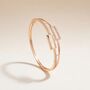 Brass Zircon Rectangle Luxury Wrist Bangle Bracelet, thumbnail 1 of 4