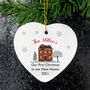 Personalised Cosy Christmas Ceramic Heart Decoration, thumbnail 1 of 2
