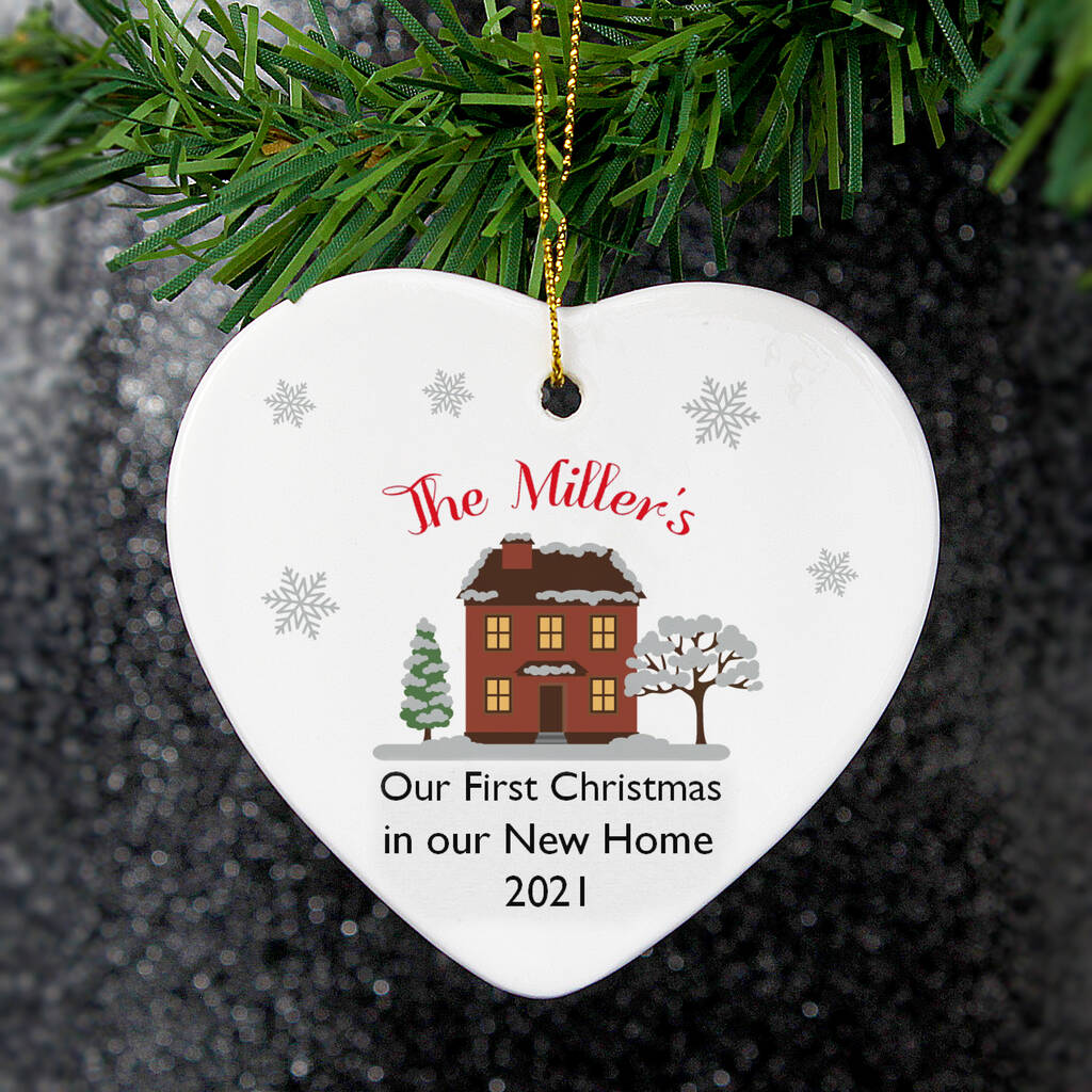 Personalised Cosy Christmas Ceramic Heart Decoration, 1 of 2