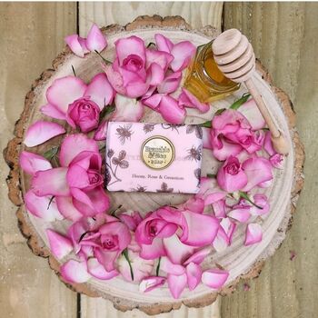 Rose Petal And Honey Deluxe Pamper Gift Set, 3 of 4