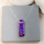 Purple And Pink Dichroic Glass Pendant, Sterling Silver Necklace, thumbnail 6 of 7